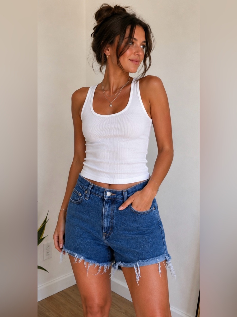 Vintage High Waist Cutoff Mom Shorts